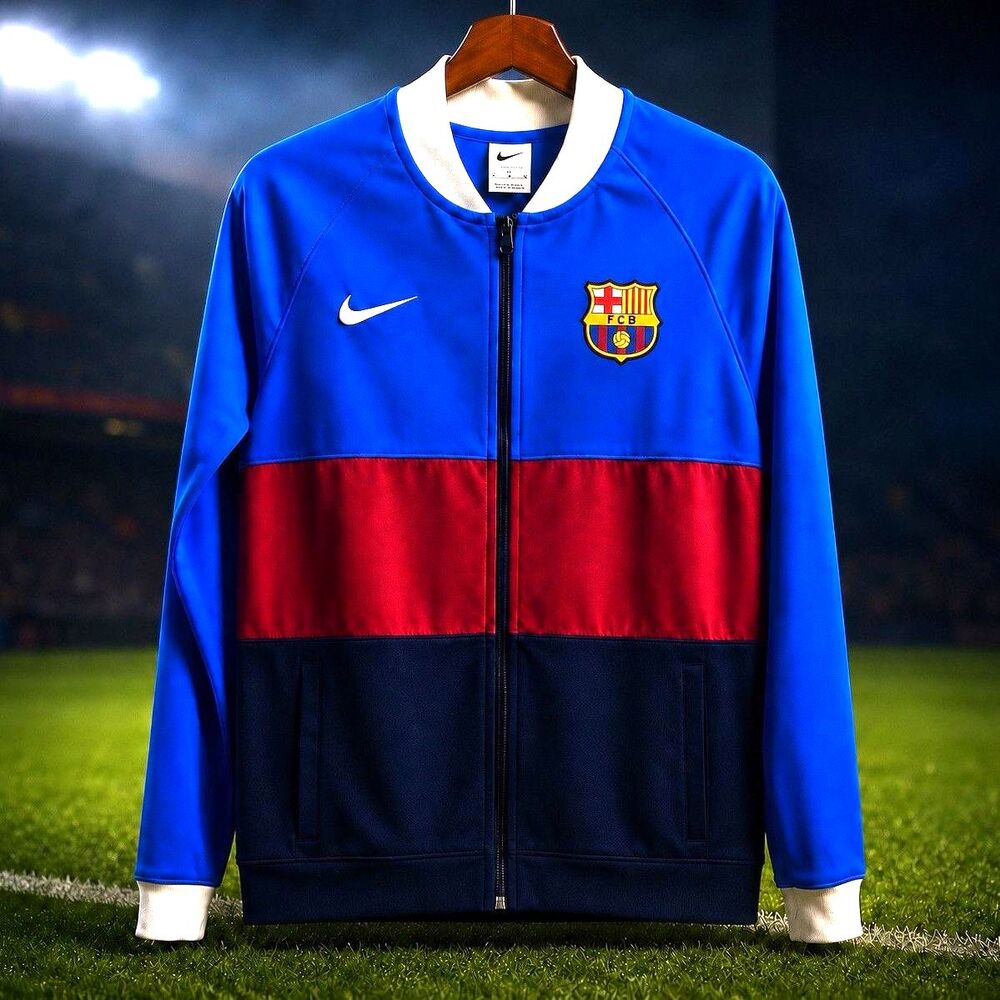 Nike FC Barcelona Full Zip Track Jacket Colorblock Blue/Red Men’s S CW0443-427
